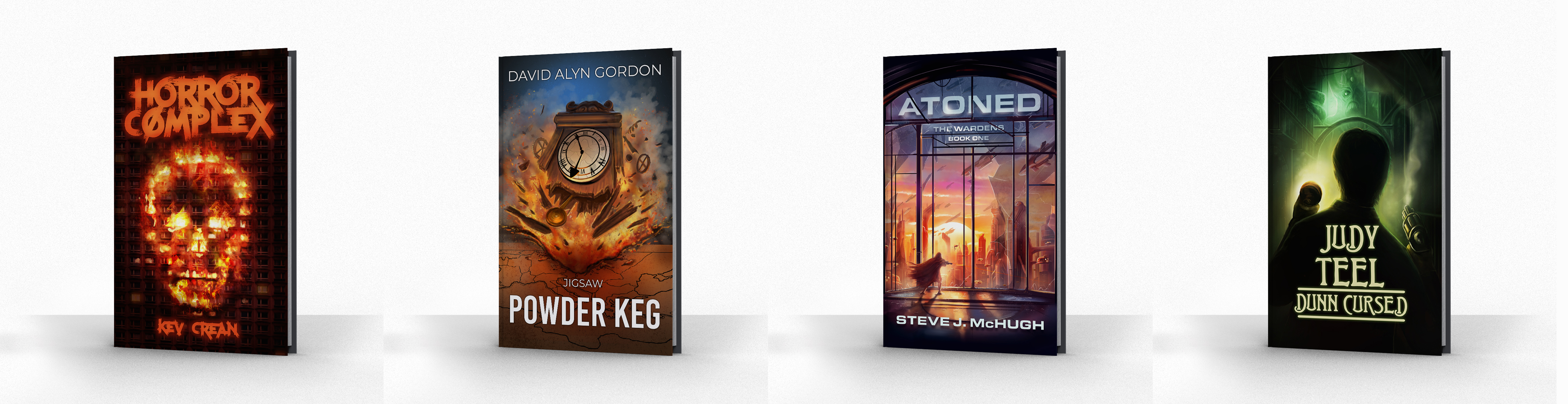 fantasy book cover illustration by the noble artist. Four covers from his portfolio