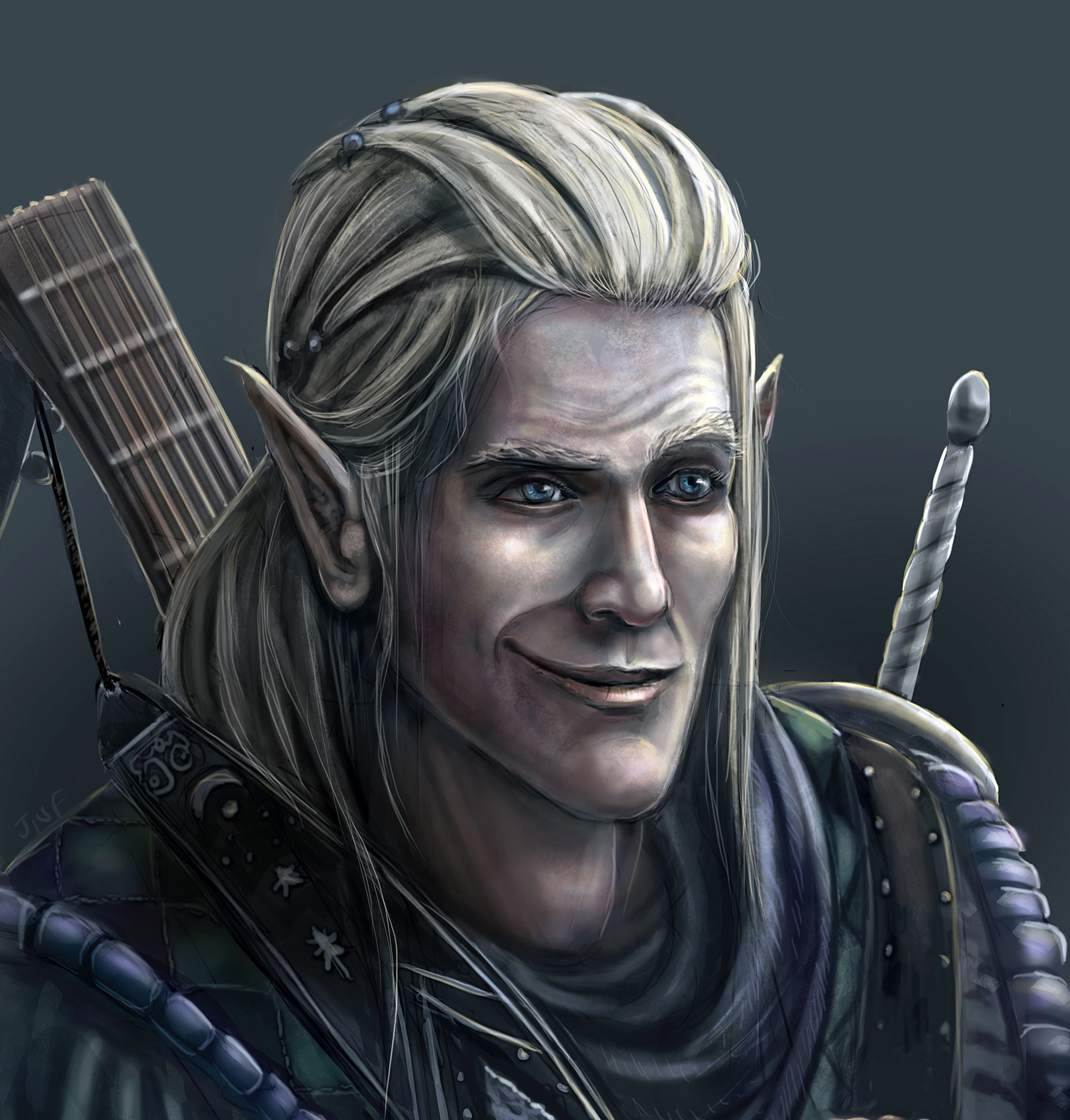 Fantasy portrait: Elven Bard - The Noble Artist.