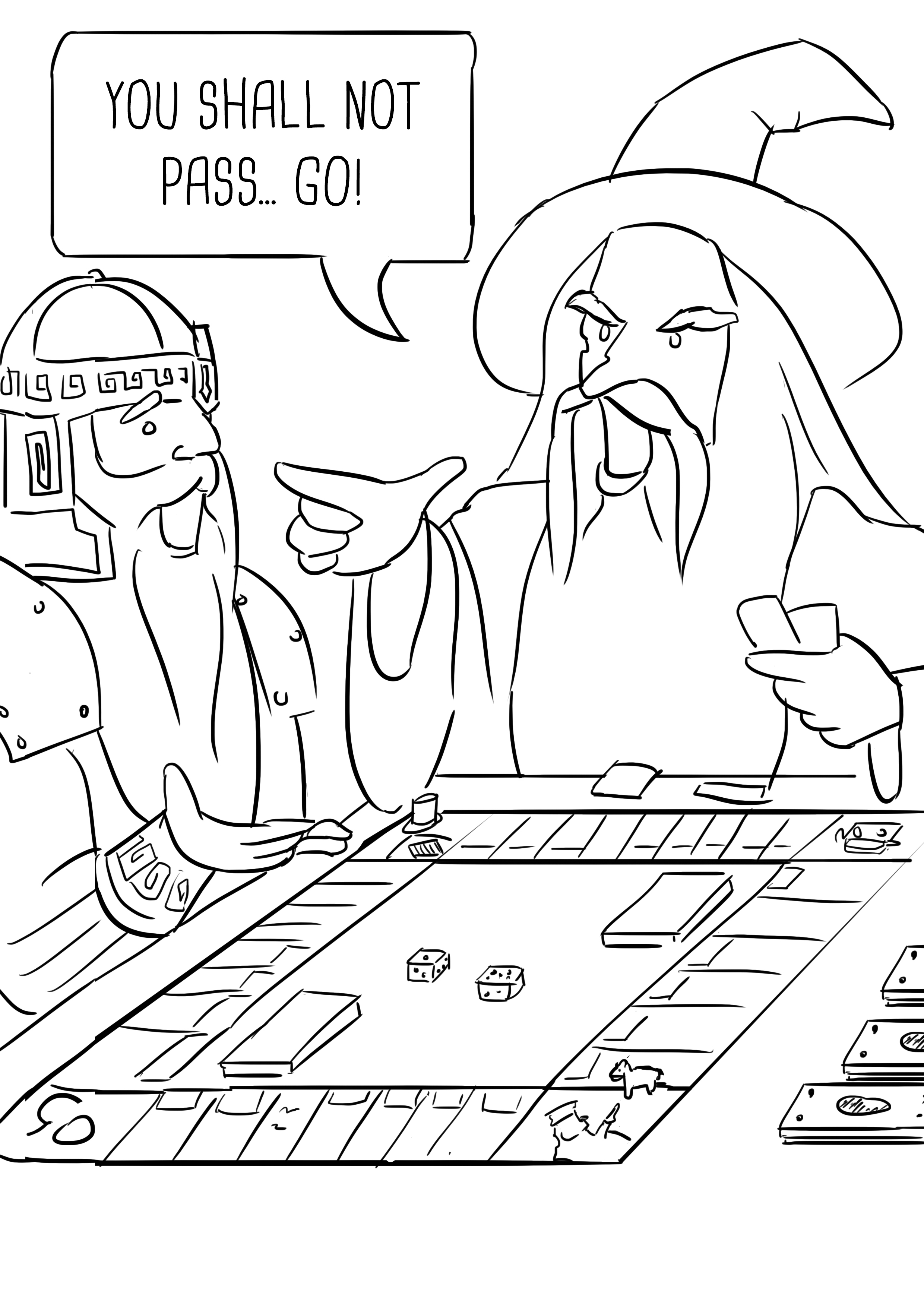 Gandalf and Gimli play Monopoly