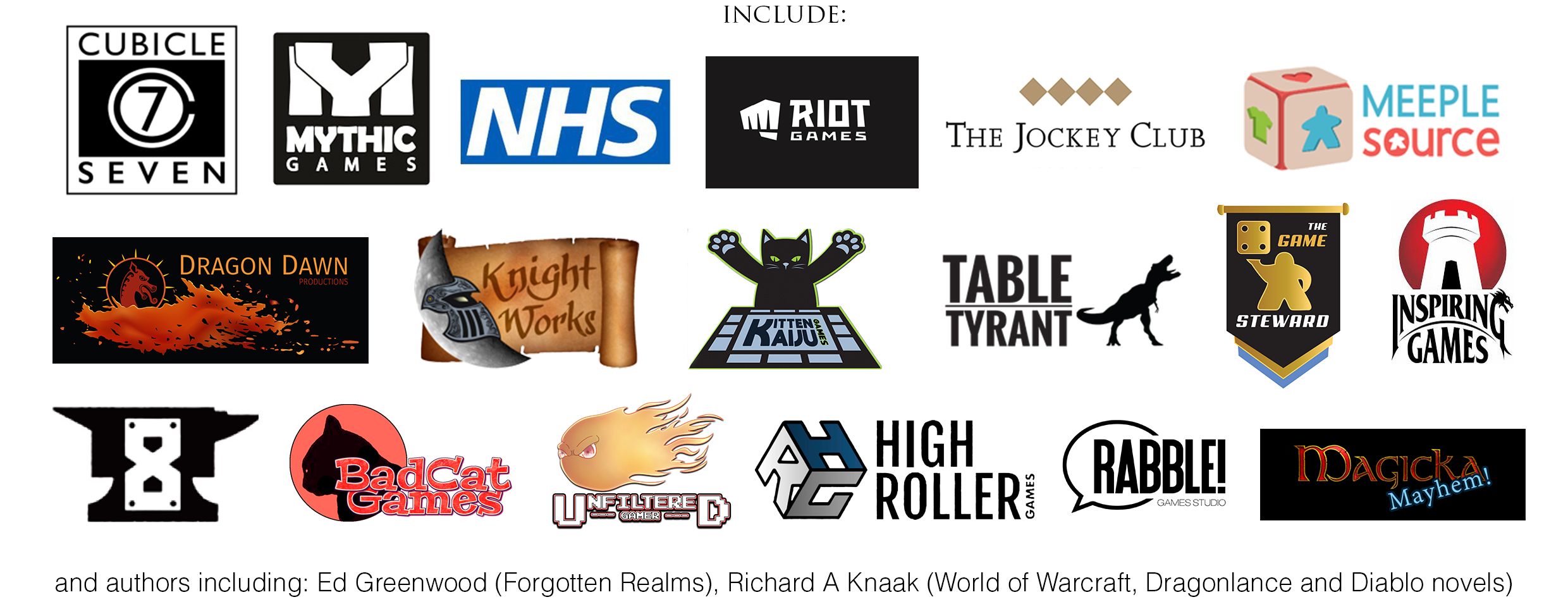 Boardgame and author clients of the noble artist, a book cover designer and board game artist