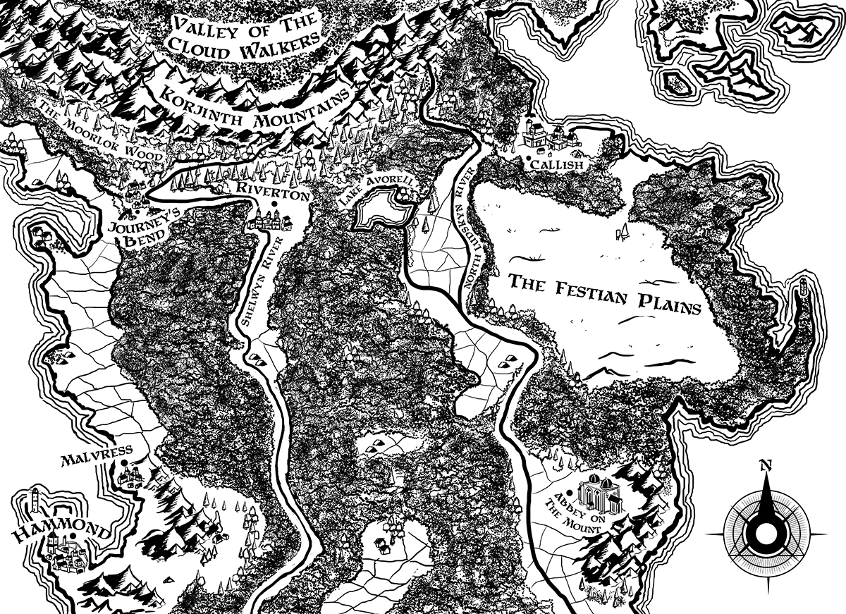 Southlands fantasy cartography for Lance Vangundy
