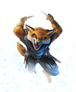 fox mutant sci fi hero, science fiction creature by the noble artist