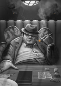 A Pixie gangster boss, fantasy character art by The Noble Artist