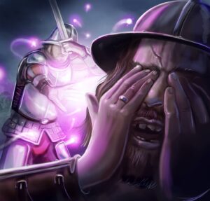 A blinding spell for TTRPG legendarykingdoms, fantasy art by the noble artist