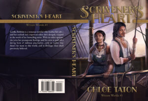 steampunk cover art for a steampunk novel by Chloe Taton. Artwork by The Noble Artist. Airship with cogs and victorian vibes