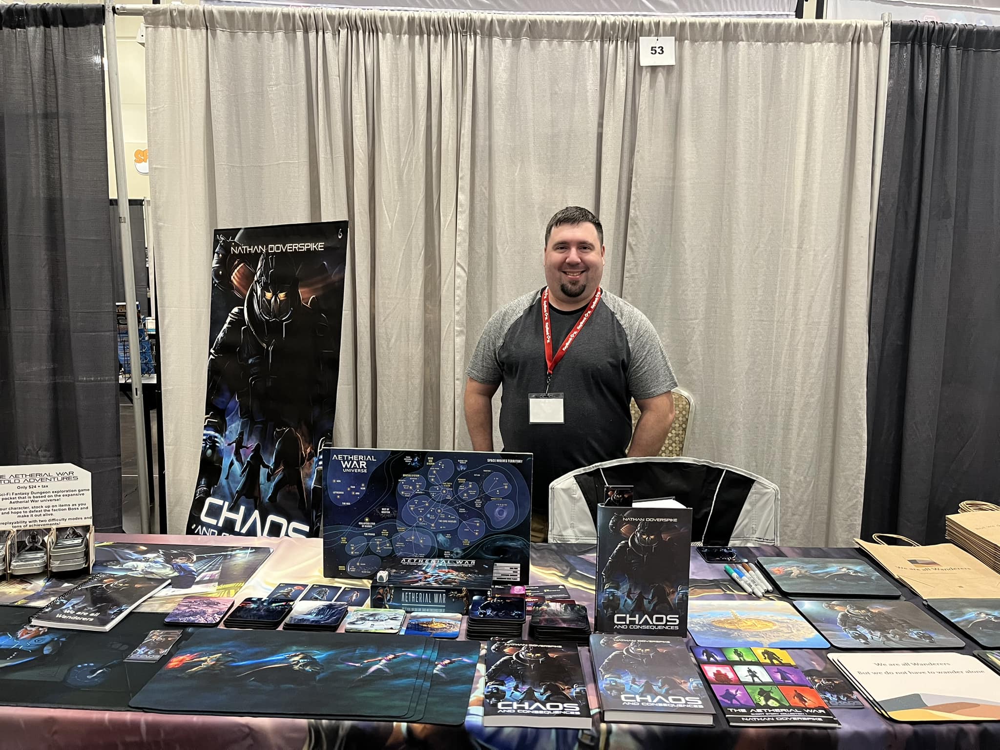 Nathan Doverspike, fantasy author and game designer showcasing his work