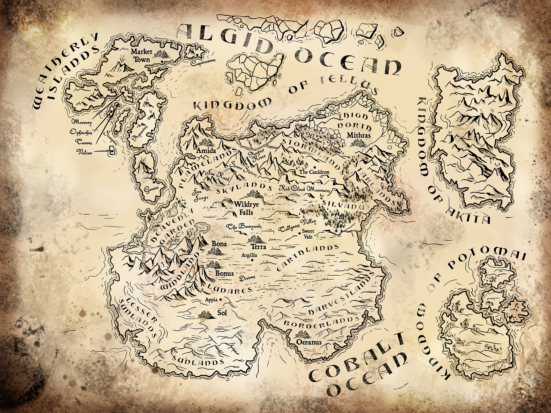 fantasy map artist, The Noble Artist shows off another piece of his fantasy cartography work.