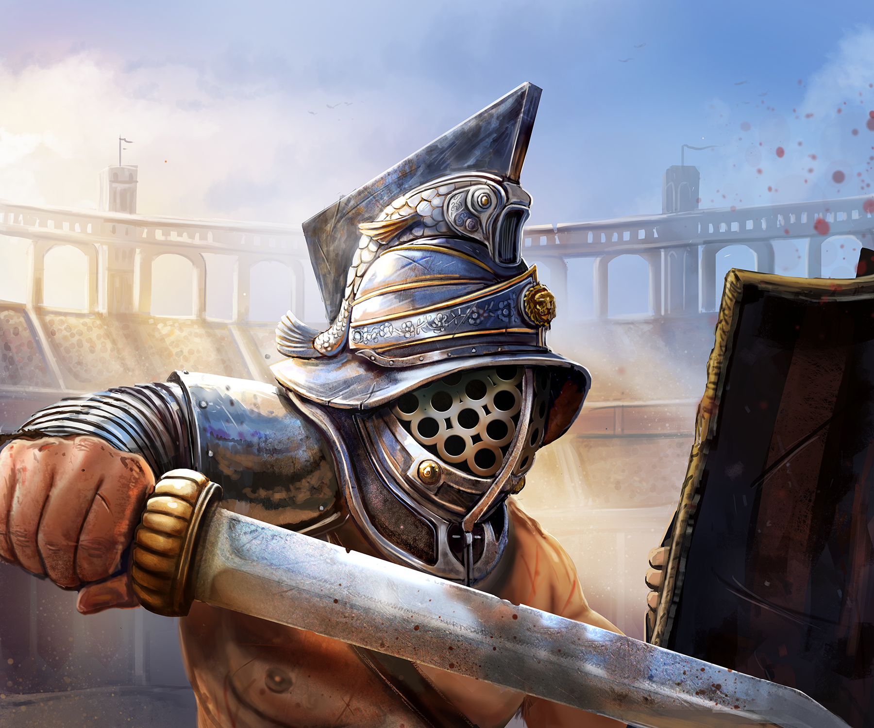 Cassis Crista, roman gladiator artwork. Spartacus art by The Noble Artist. Art for Time Rift.